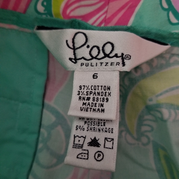 LILLY PULITZER | floral cropped stretch capri pants - Picture 7 of 8